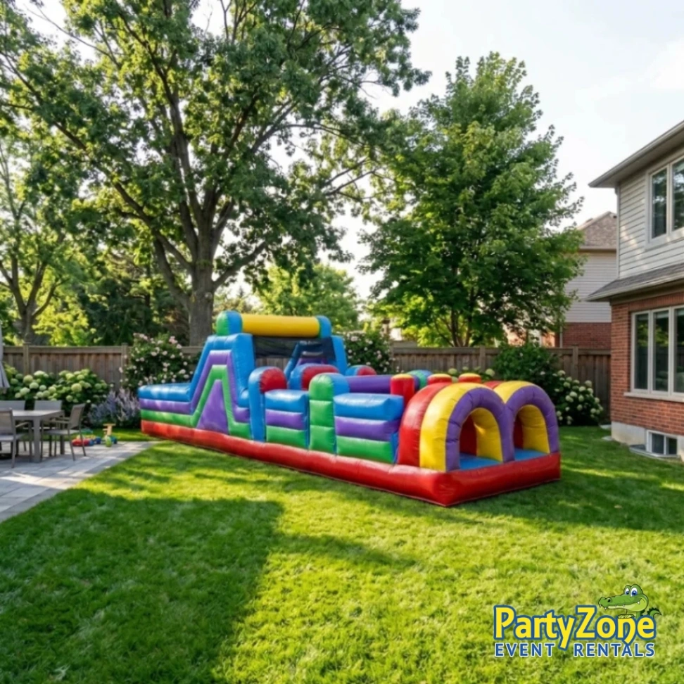 40ft Ultimate inflatable obstacle course rental for Kenner LA field days and church festivals