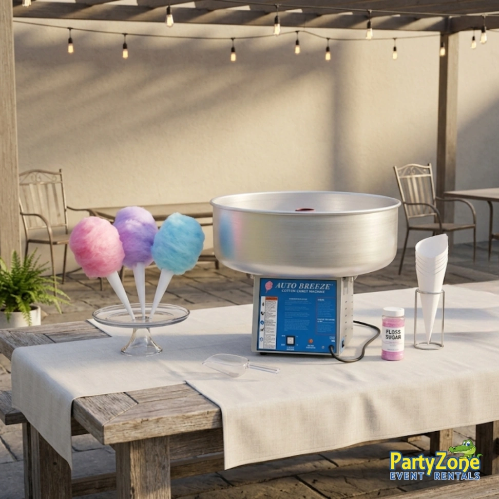 Cotton candy machine rental for Kenner LA school fairs, church festivals, and birthday parties