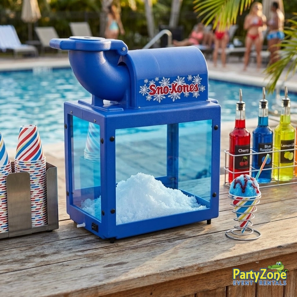 Sno kone machine rental for Kenner LA summer parties and festivals, cool treats for hot Louisiana days